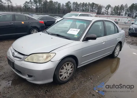 2005 Honda Civic Lx from USA, damaged, VIN 2HGES16535H523641
